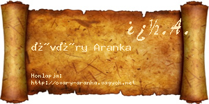 Óváry Aranka névjegykártya